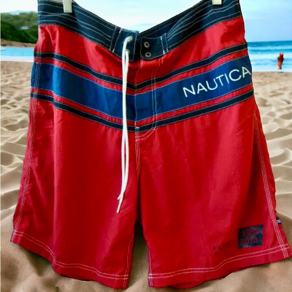 Nautica Board Shorts SPELL OUT Fleet Race